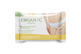 Organyc intimate wipes pack with organic cotton for gentle cleansing.