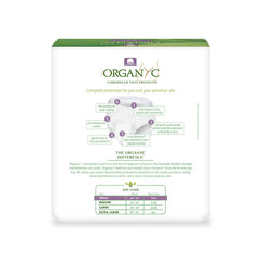 Organyc waistband and leg gathers provide secure, comfortable fit