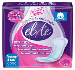 Organyc Elyte Light Inco Pads packaging shows a comfortable daily routine with a cotton core.
