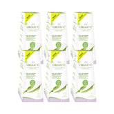 Organyc foldable tanga panty liner six-pack for discreet daily protection.