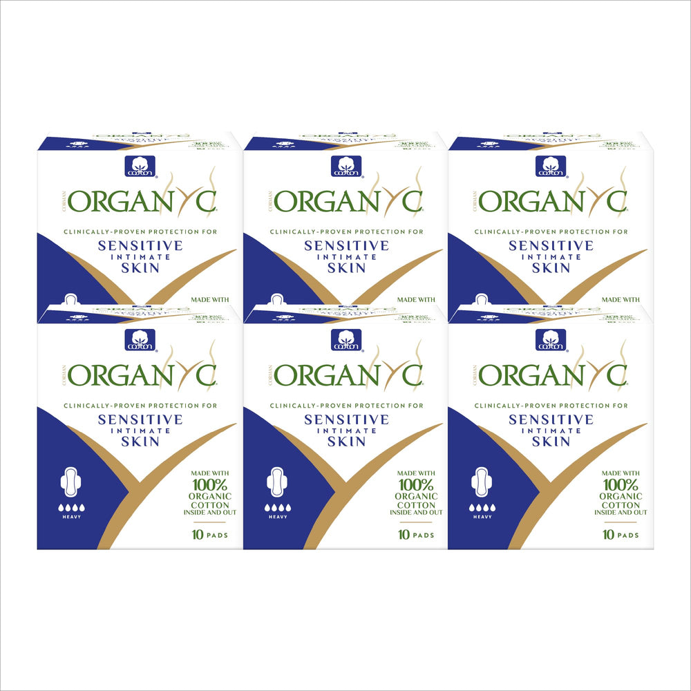 Organyc heavy-flow pad with wings offers secure protection for daily activities.