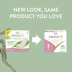 Organyc organic cotton inside close-up—natural absorbency for gentle protection.