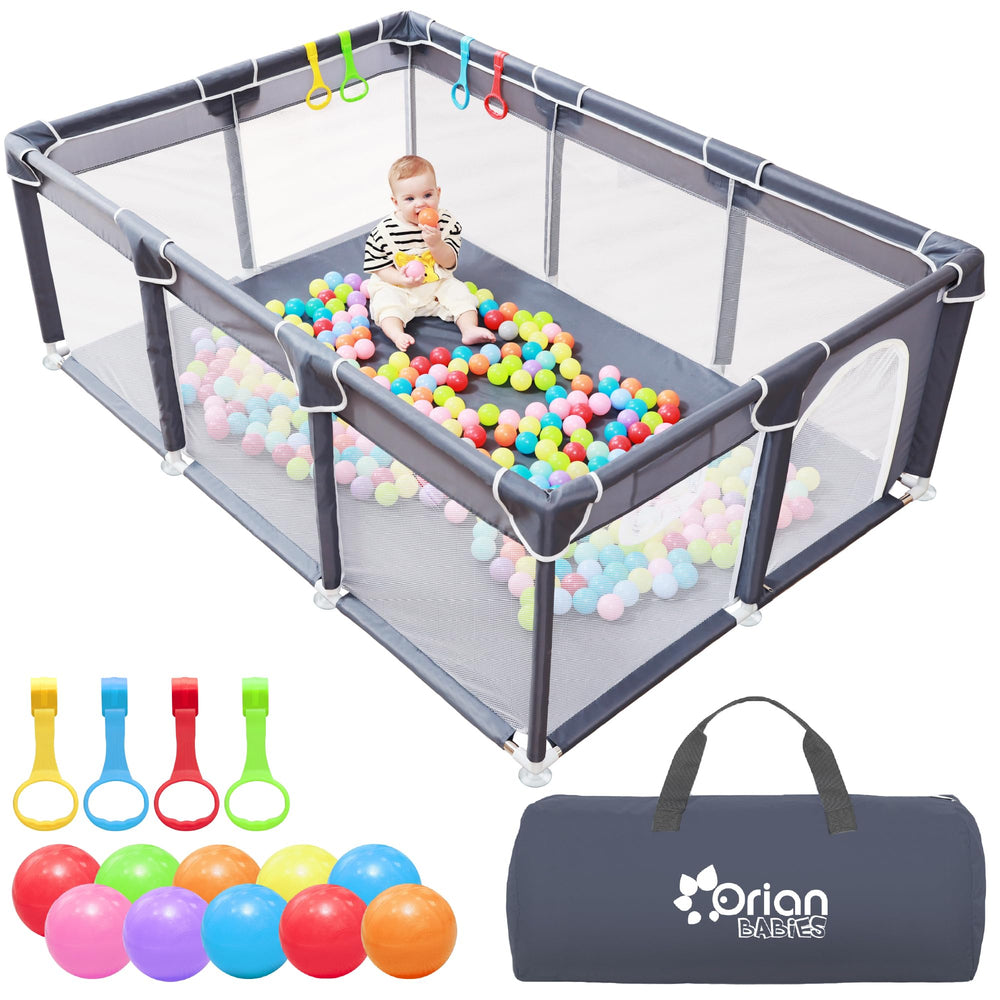 Orian Baby Playpen setup view shows a large indoor/outdoor play area