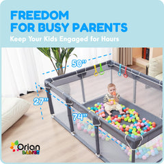 Orian Playpen durable Oxford fabric suitable for both indoor and outdoor use