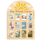 ORIGACH My First Year Growth Photo Display with sun and cloud background for bright nursery memories