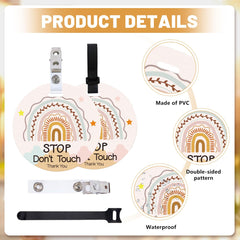 ORIGACH rainbow no touch sign for stroller, highly visible during outings