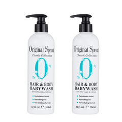 Original Sprout Hair and Body Baby Wash bottle pour — gentle, moisturizing cleanser for baby's delicate skin.