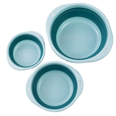 ORIZZP 3-pack collapsible wash basin large for easy home and travel dishwashing.