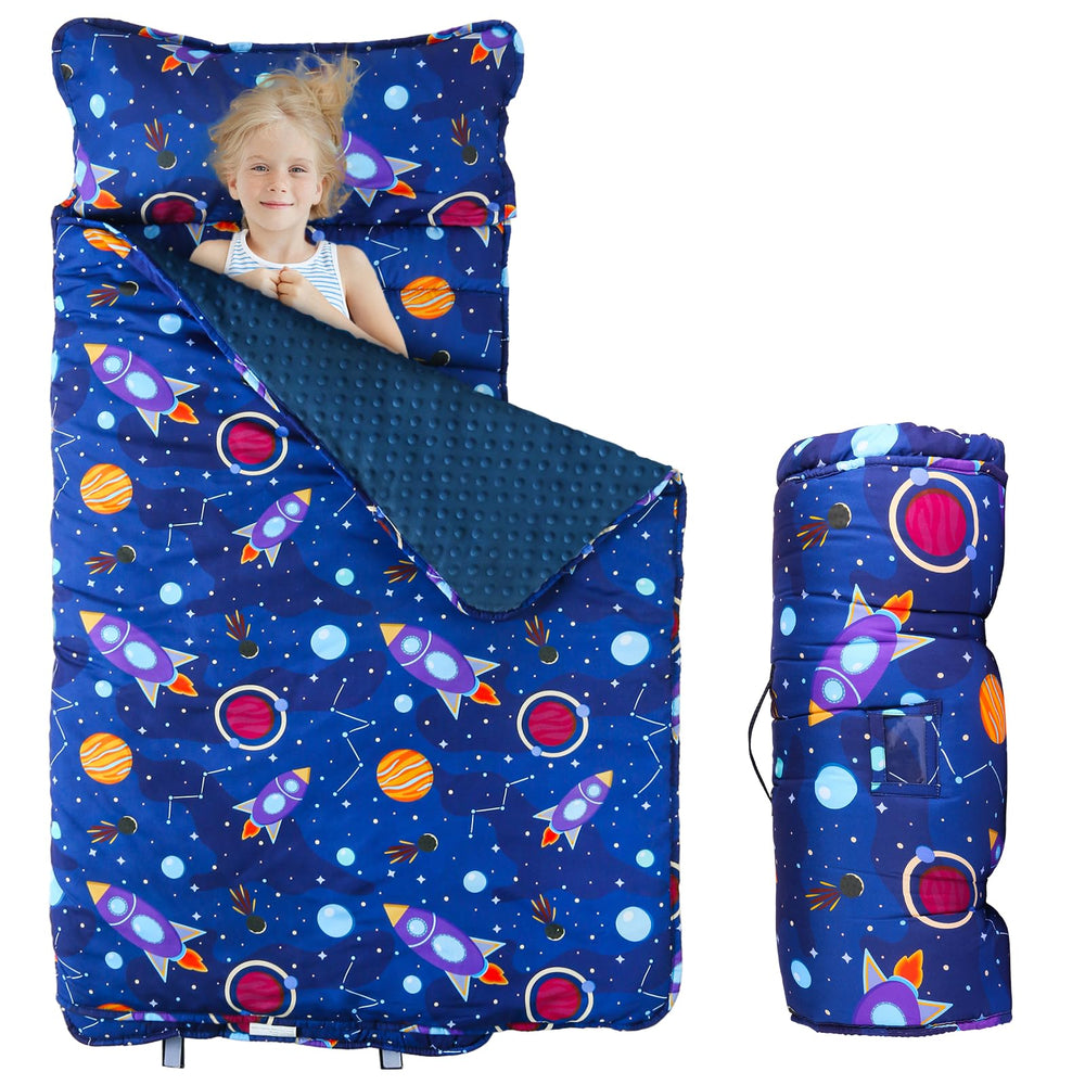 Orrhomi Toddler Nap Mat with removable pillow for easy daily use