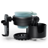 Orylia 3-in-1 stroller cup holder attachment safely holds bottle and phone