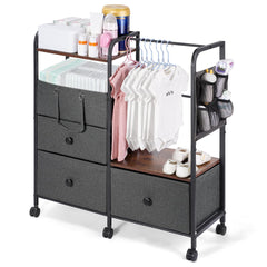 Orzbow 4-tier cart with drawers for organized nursery storage.