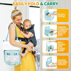 Orzbow adjustable 3-point belt keeps the child secure during meals.