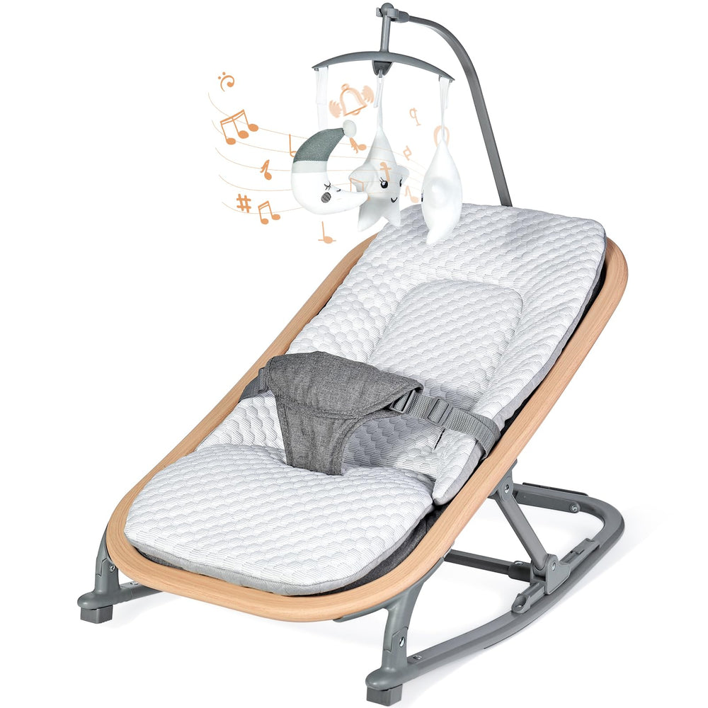 Orzbow baby bouncer at a 30-degree angle for comfy lounging on the go.