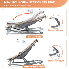 Orzbow baby bouncer at 40-degree angle supports gentle play and rest.