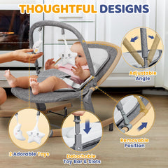 Orzbow Baby Rocker Chair folded frame for compact storage and travel.