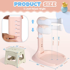 Orzbow bath stand showing adjustable height for growing baby