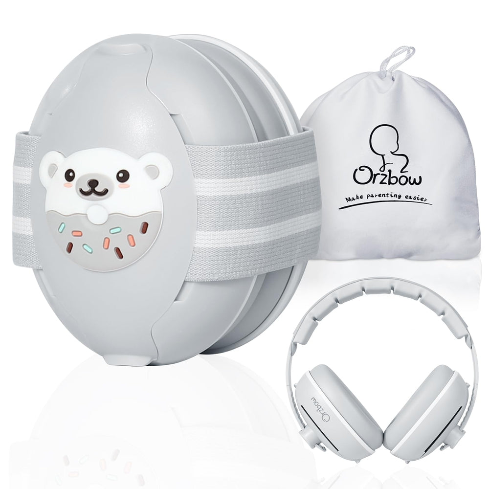 Orzbow bear-design two-in-one ear protection on baby for versatile indoor and outdoor wear.