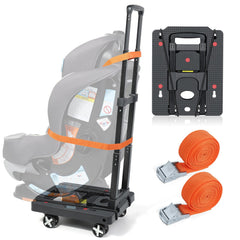 Orzbow car seat dolly with four wheels for smooth airport navigation.