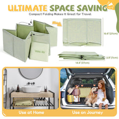 Orzbow collapsible baby bathtub folded for compact storage in small spaces.