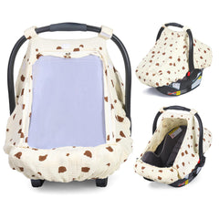 Orzbow cotton baby car seat cover with mesh window for breathability and insect protection.