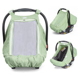 Orzbow cotton baby car seat cover with mesh window for airflow.