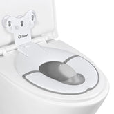 Orzbow foldable potty seat with suction cups securely attached to toilet lid.