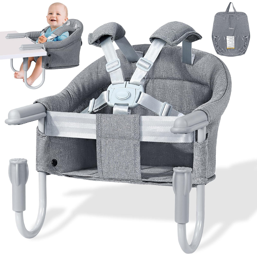 Orzbow hook-on high chair mount in use for secure feeding