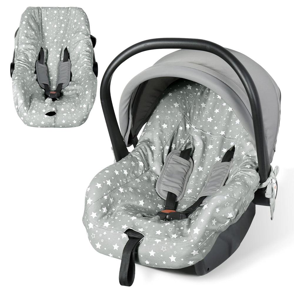 Orzbow infant seat cover liner gray close-up of soft cotton for comfort.