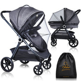 Orzbow stroller mosquito net protecting baby outdoors from insects.