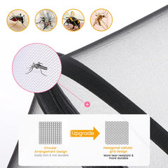 Orzbow universal-fit mosquito net with elastic edging fits most strollers.