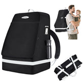 Orzbow padded car seat travel bag used as a backpack for easy airport travel.
