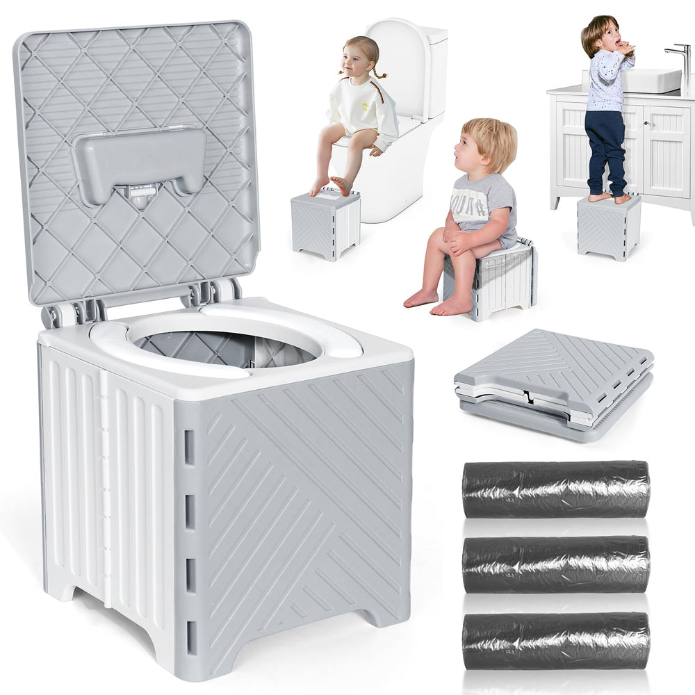 Orzbow portable potty seat folded for compact travel and storage