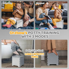Orzbow portable potty seat in car ready for emergencies during travel
