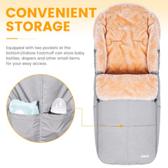 Orzbow universal-fit footmuff works with strollers, prams, and car seats