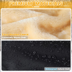 Orzbow stroller mitts fabric close-up shows soft faux wool texture.