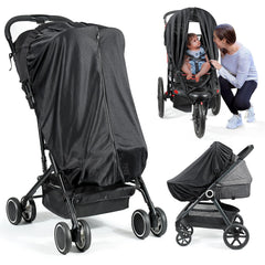 Orzbow stroller sun shade with two-way zip for easy entry and exit.