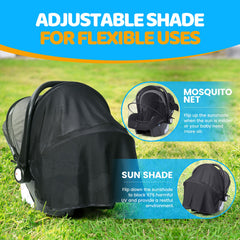 Orzbow car seat sun shade provides privacy and UPF50+ sun protection.