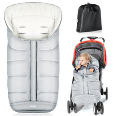 Orzbow universal footmuff with winter hood provides extra warmth on chilly stroller rides.
