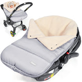 Orzbow Winter Carseat Cover with Collar keeps baby warm on winter car trips.
