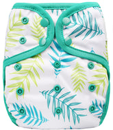 OsoCozy one-size diaper cover with snap-fit for growing babies 8 to 35 pounds.
