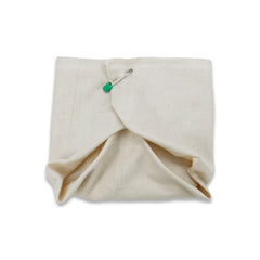 OsoCozy unbleached diaper laid flat, showing one-layer design for quick drying.