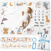 OSTANDRAFFE monthly milestone blanket boy 60x40 highlights growth for timeless photos