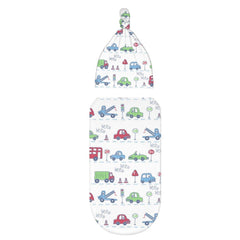 Close-up of soft polyester texture from Osvbs car theme swaddle blanket.