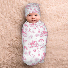 Osvbs pink beanie hat with adjustable knot for newborn comfort