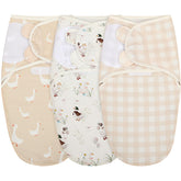 Oudain Silly Goose Swaddle in green fabric provides breathable comfort for newborns.
