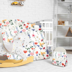 Oudain Spring Flower crib sheet ensures a snug, secure fit.