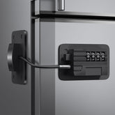 Ougourim fridge lock front view for quick, secure installation and child safety.