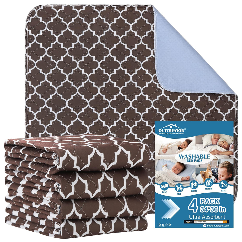 OUTCREATOR washable bed pad with 4-layer design for reliable overnight protection.