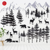 Outus mountain forest deer wall decals create a nature-inspired focal point for kids' rooms.