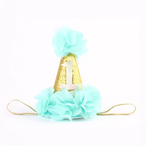 Ovenot baby 1st birthday hat mint crown for comfortable, adorable photo moments.